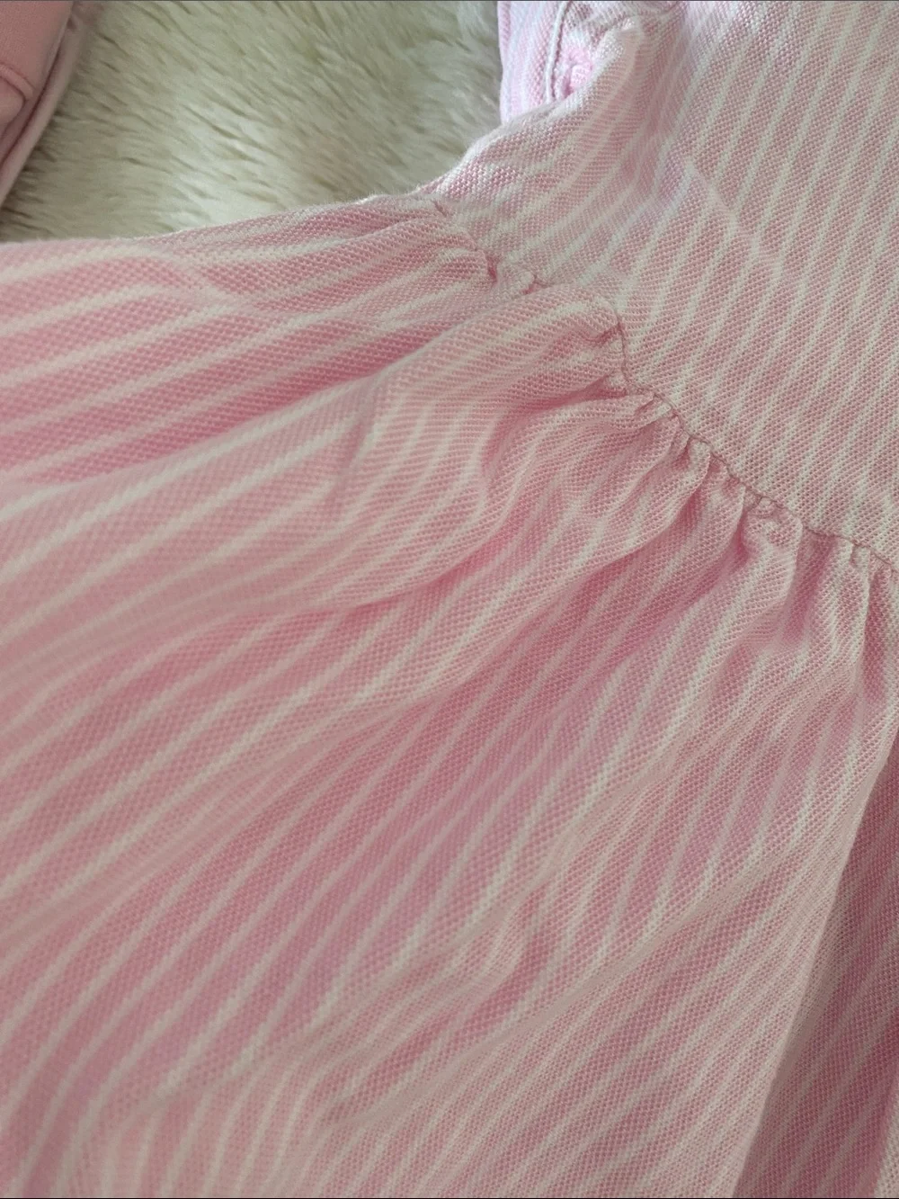 Ralph Lauren Light Pink & White Striped Polo Dress